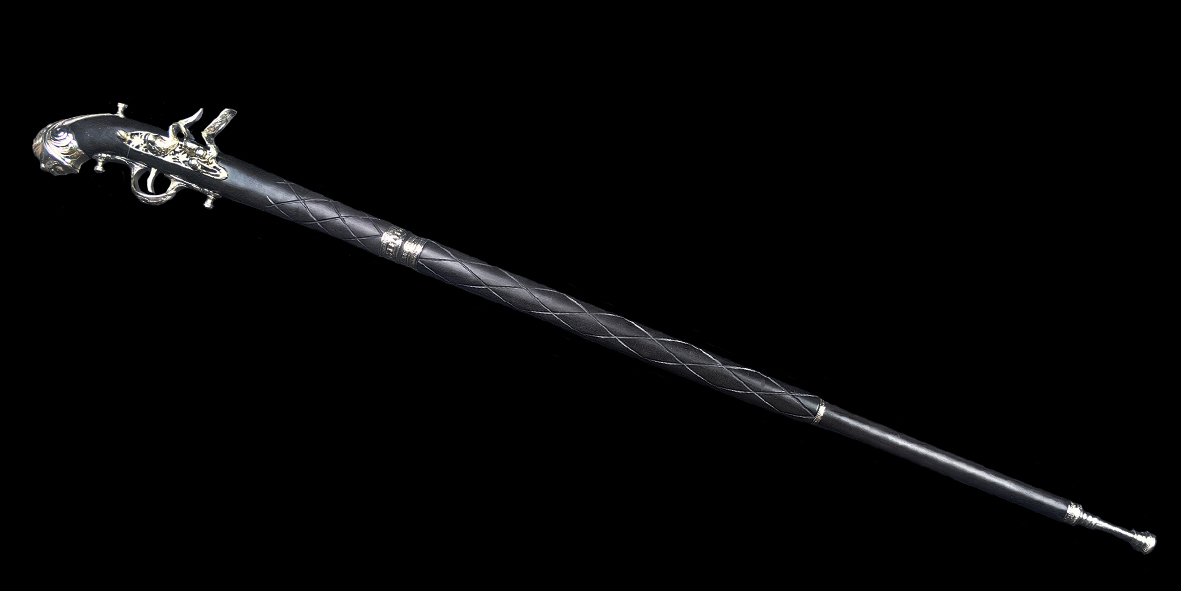 Трость - мушкет с клинком из дамасской стали